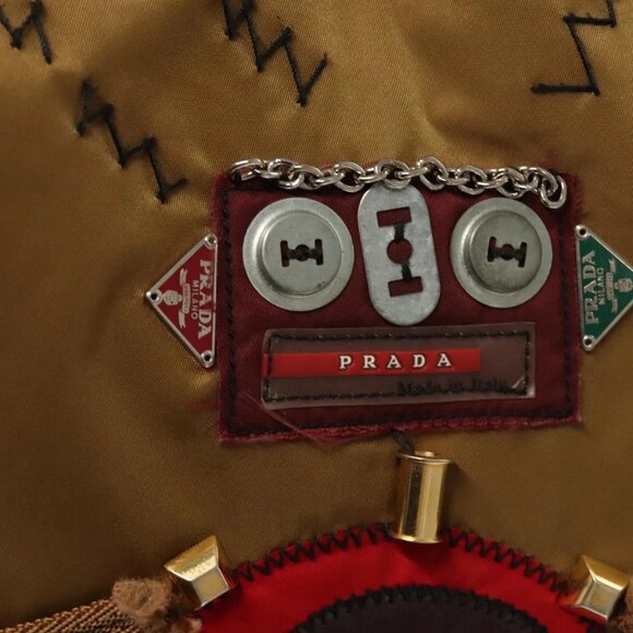 PRADA Tote Bag Nylon Khaki Silver Auth - Picture 9 of 16